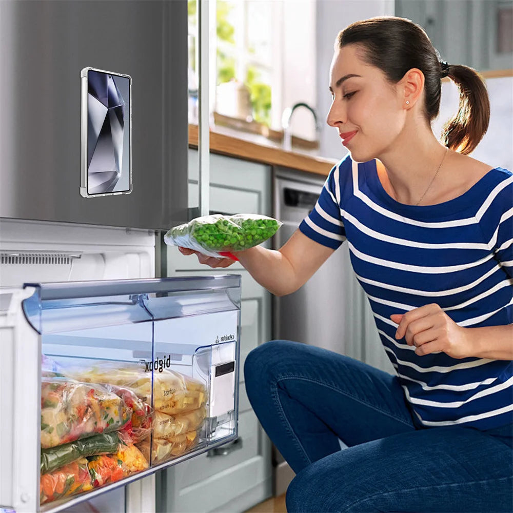 GearKA™ MagStand – Rotating Magnetic Folding Stand Clear Case for Samsung Galaxy S25 / S25+ / S25 Ultra (Edge Compatible)