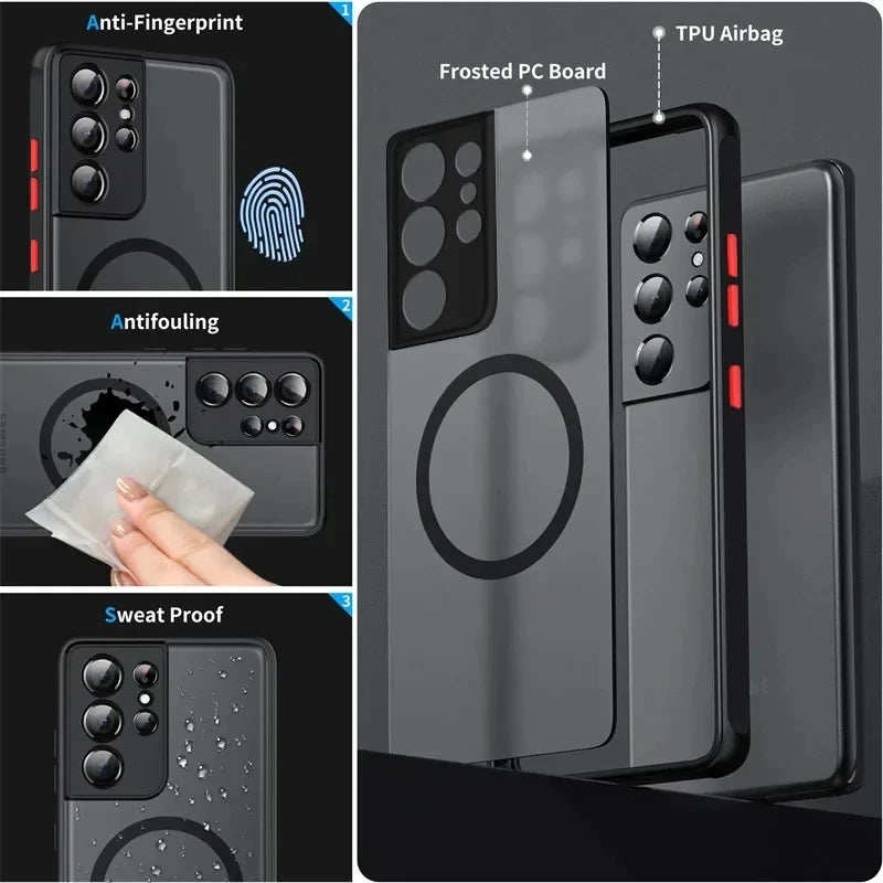 GearKA™ Matte Magnetic Case for Samsung Galaxy S25 / S25+ / S25 Ultra (Edge Compatible)