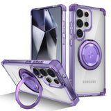GearKA™ MagStand – Rotating Magnetic Folding Stand Clear Case for Samsung Galaxy S25 / S25+ / S25 Ultra (Edge Compatible)