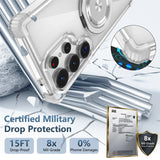 GearKA™ MagStand – Rotating Magnetic Folding Stand Clear Case for Samsung Galaxy S25 / S25+ / S25 Ultra (Edge Compatible)