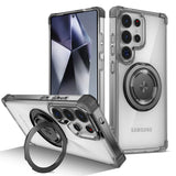 GearKA™ MagStand – Rotating Magnetic Folding Stand Clear Case for Samsung Galaxy S25 / S25+ / S25 Ultra (Edge Compatible)