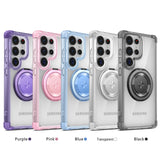 GearKA™ MagStand – Rotating Magnetic Folding Stand Clear Case for Samsung Galaxy S25 / S25+ / S25 Ultra (Edge Compatible)