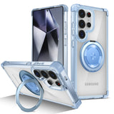 GearKA™ MagStand – Rotating Magnetic Folding Stand Clear Case for Samsung Galaxy S25 / S25+ / S25 Ultra (Edge Compatible)